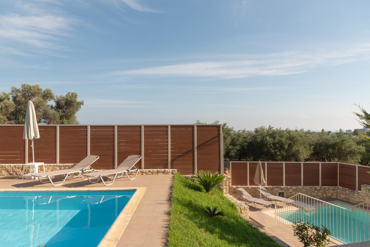 Family Villa Rousa In Rethymno With Pool, Bbq And Kids Area Лутра Экстерьер фото