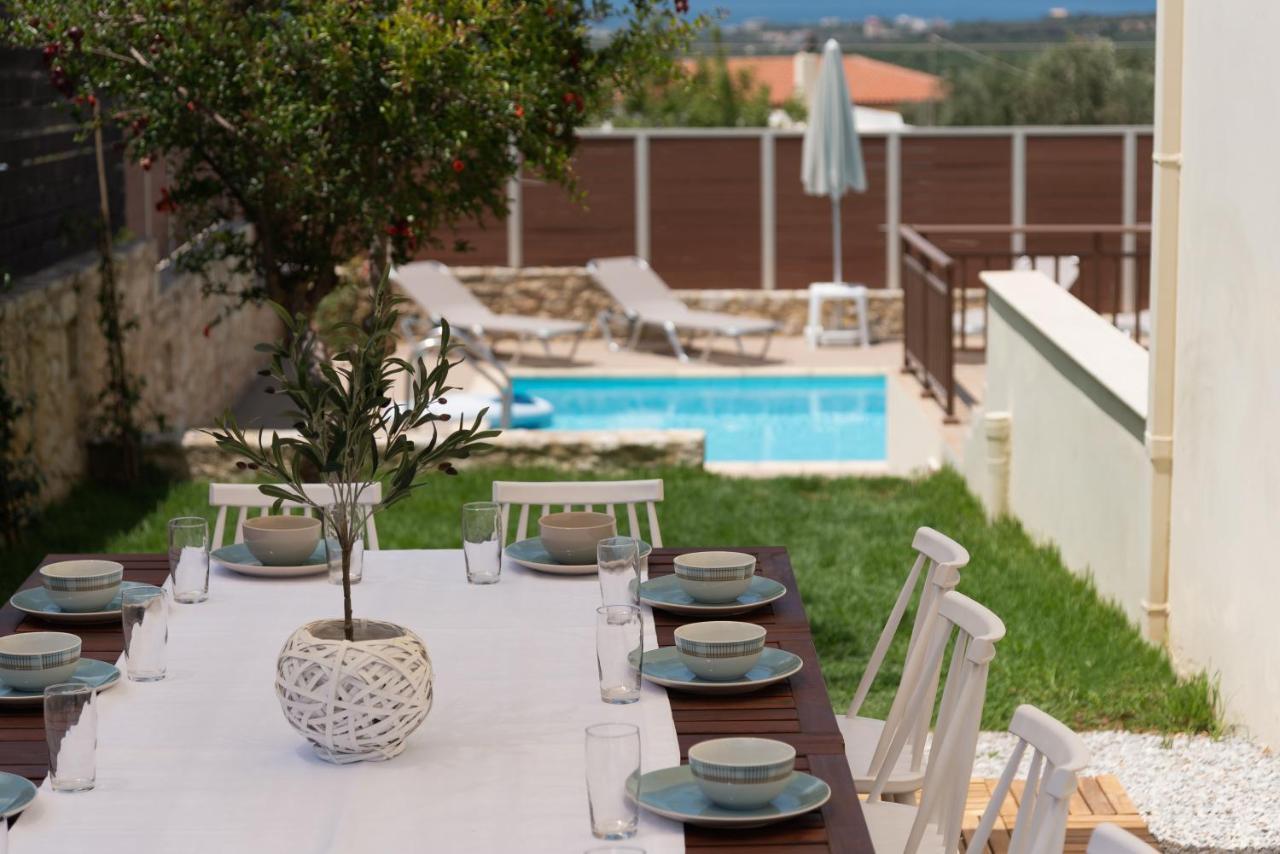 Family Villa Rousa In Rethymno With Pool, Bbq And Kids Area Лутра Экстерьер фото