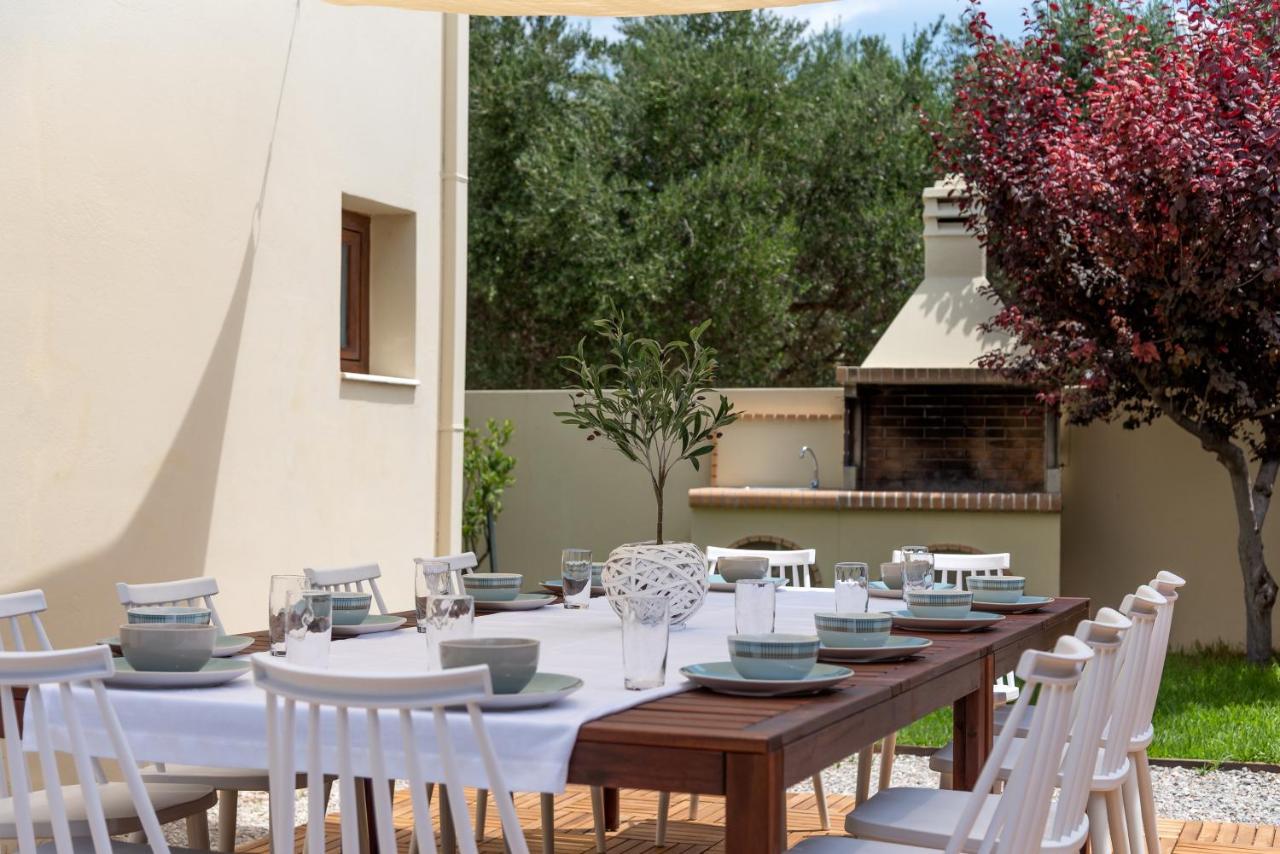 Family Villa Rousa In Rethymno With Pool, Bbq And Kids Area Лутра Экстерьер фото